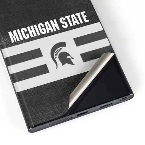 Michigan State University Black and White Stripes Galaxy Skins